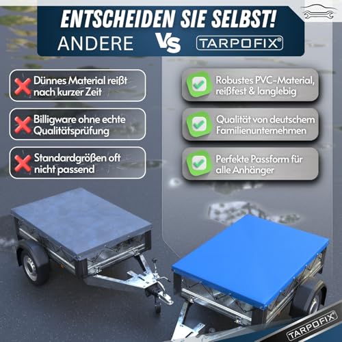 Anhängerplane Tarpofix 210 x 115 cm für PKW-Anhänger