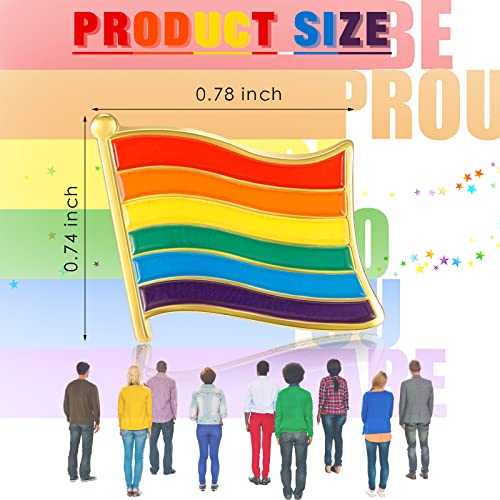 Image of 100 Pcs Gay Pride Pins Rainbow Flag Pins LGBTQ Pins Gay Pins LGBTQ Accessories Lapel Pin Flag Collar Pin Brooch Pin Decoration for Men Women Backpack Bag Clothes