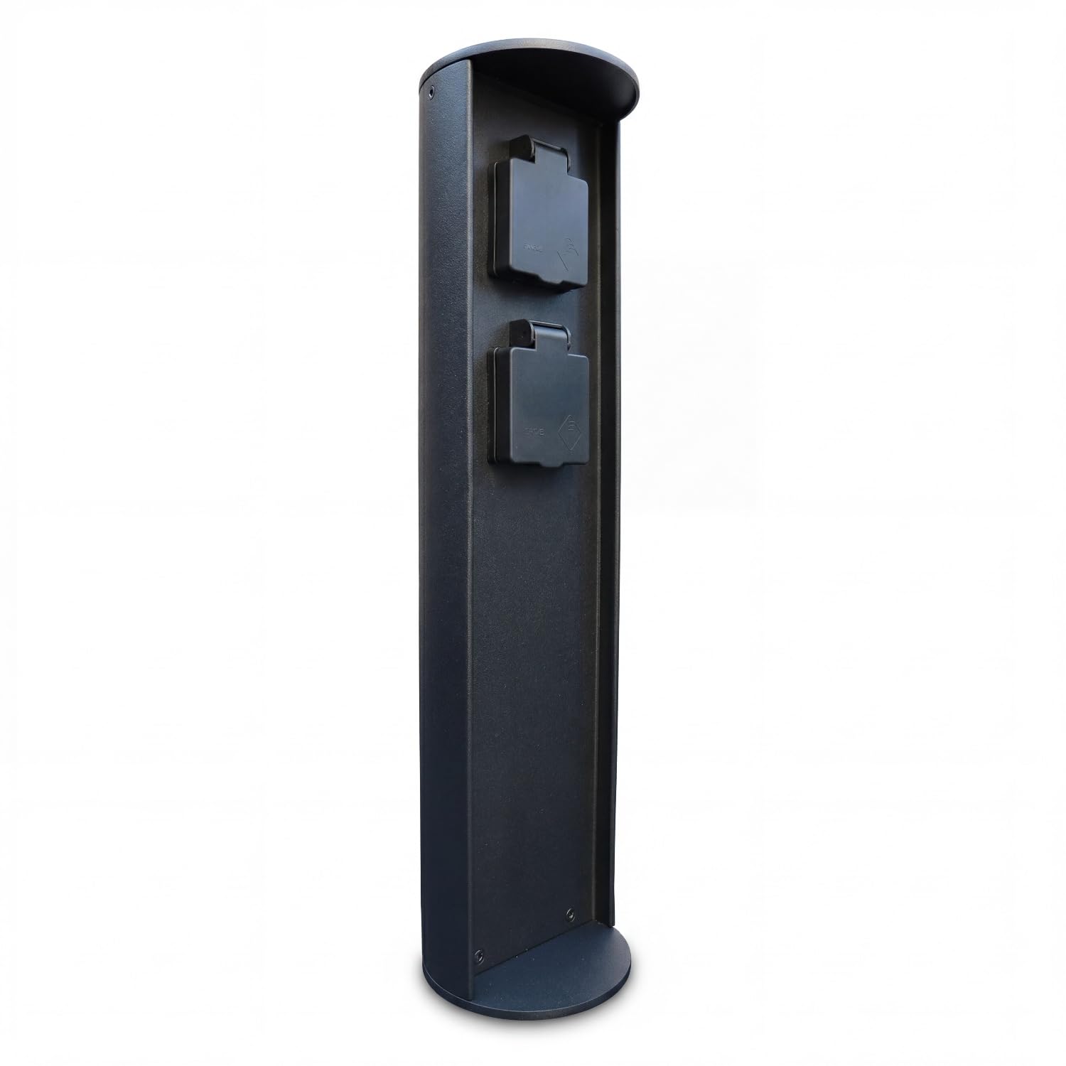 Colonnina di prese da esterno in alluminio nero IP44 presa da giardino con due prese H: 40 cm max. 3500 W resistente alle intemperie presa da esterno intramontabile ARKNON