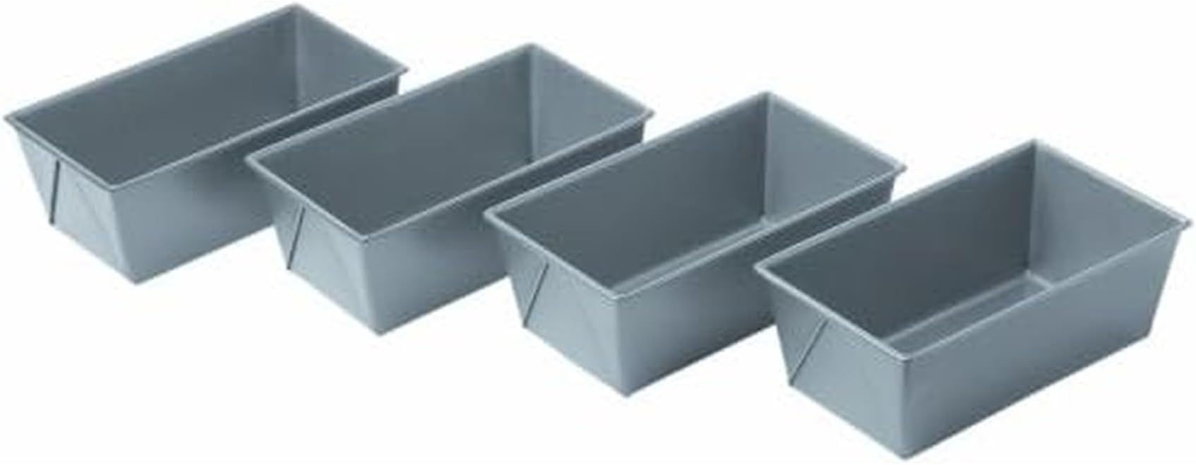 Commercial II Non-Stick Mini Loaf Pans, 5-3/4 by 3-1/4 by 2-1/4-Inch, Gray (Pack of 4)