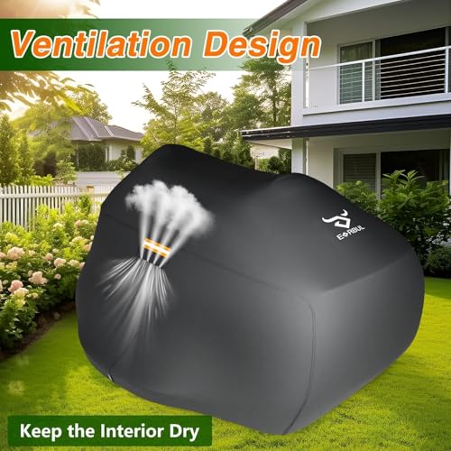 EVRBUL Riding Lawn Mower Cover 78\"L x 58\"W x 48\"H, Heavy Duty Waterproof 420D Riding Lawn Tractor Cover Fits Decks up to 54\", UV,Dust,Wind proof - Thumbnail 7