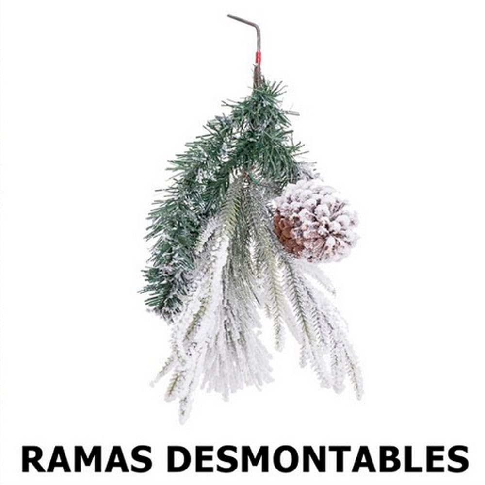 Árbol de Navidad artificial nevado verde y blanco desmontable de 210 cm