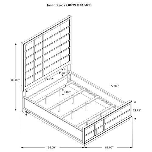 Coaster-Home-Furnishings-Durango-Contemporary-Velvet-Upholstered-Eastern-King-Size-Panel-Bed-Frame-80-inch-Headboard-Smoked-Peppercorn-223261KE Coaster Home Furnishings Durango Contemporary Velvet Upholstered Eastern King Size Panel Bed Frame 80 inch Headboard Smoked Peppercorn 223261KE