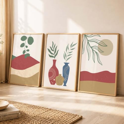 Image of kotart Classic Painting for Wall Decoration - Modern Art Wall Decor Framed Painting for Living Room Bedroom - Framed Posters /Paintings with Frame Set of 3 (Art 4)
