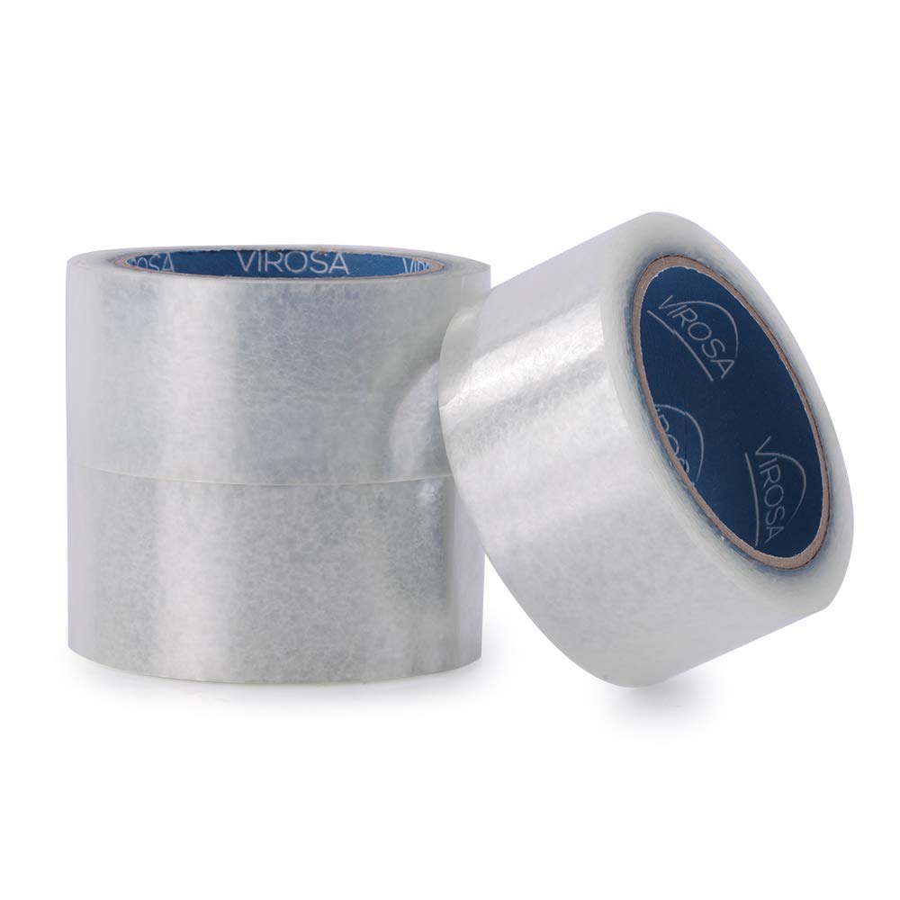 VIROSA 6-Pack Clear Packing Tape – 48mm x 66m Heavy Duty Parcel Tape Rolls for Moving, Shipping Boxes & Packaging Use