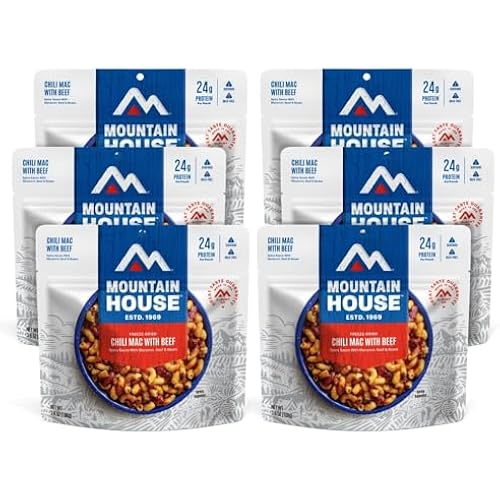Mountain House Chili Mac with Beef | Freeze Dried Backpacking & Camping Food | 6-Pack