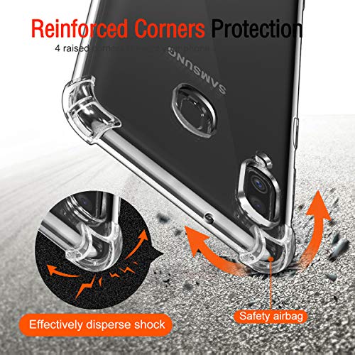 Image of Lustree Back Cover Transparent Case Compatible with Samsung Galaxy M10 | Clear + TPU Case with 4 Corner Air Cushion Protection & Camera Protection | Slim& Stylus Cover