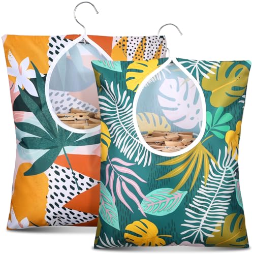 Woanger Clothes Pin Bag, 15x11 in, Leaves Style