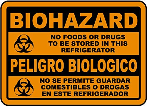 Bilingual Biohazard No Food Sign | Waterproof Sticker (B0CLDKW23R) Amazon Price History, Amazon Price Tracker