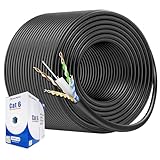 [UL Listed] Cable Matters In-Wall Rated (CM) Bare Copper Cat 6 / Cat6 Bulk Cable (Cat6 Ethernet Cable 1000 Feet) in Black