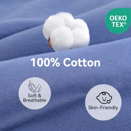 Image of Baby Transition Sleep Sack 9-12 Months 100% Cotton Warm Thick Transition Swaddles for Newborns Infant Long Sleeve Sleep Sack with Feet Baby Wearable Blanket 2-Way Zipper Easy Diaper Changes