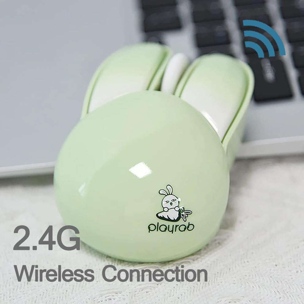 Miniatura 5 de Ratón inalámbrico, linda forma de hámster, 2.4GHz, alcance inalámbrico de 49.2 ft, peso de 2.1 onzas, 3.7 pulgadas de longitud, conectividad USB,