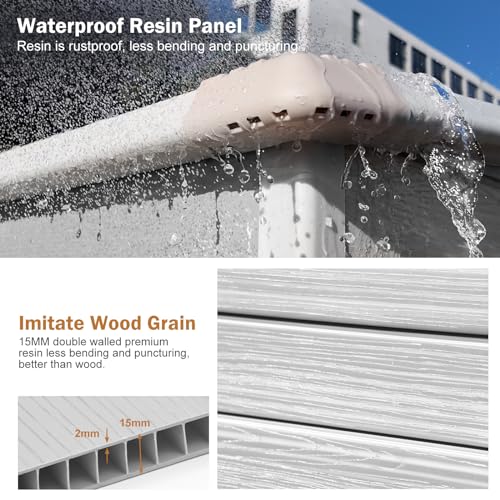 Restland 048-53-CG-YT2 Outdoor Resin Storage Shed With Floor, 5X3 Ft Plastic Sheds Kit, Waterproof Outside Shelter thumb #2