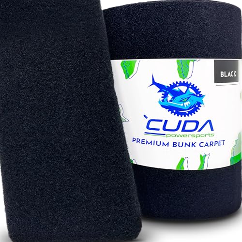 Cuda Boat Bunk Carpet 12 Inch Wide x 9.5ft-Premium Carpet for Boat Trailers Bunk Boards Parts Accessories Black Lift Runners Covers Marine Grade Waterproof