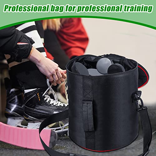 Dunzy Waterproof Hockey Puck Bag Equipment Carrying Bag for Hockey Pucks and Balls Large Capacity bag Carrier for Holding up to 50, Black(1 Pcs)