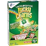 St Patricks Day Lucky Charms Gluten Free Cereal with Marshmallows, Limited Edition Breakfast Cereal, 10.5 OZ