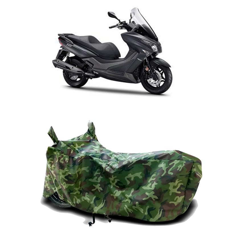Image of DUFFEL-100% Heat Protection Two Wheeler Bike /Scooty Body Cover for 22Kymco X-Town 300i Water Resistance /UV-Rays /Birds Dropping /Scratchproof /Dust Proof /Waterproof[Green Jungle Print]