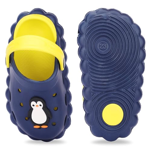 Image of GLJ Little AngelToddler Clogs Slippers, 12 Months to 3 Years, Baby Boy, Waterproof, Lightweight, Cute Cartoon Penguin Design