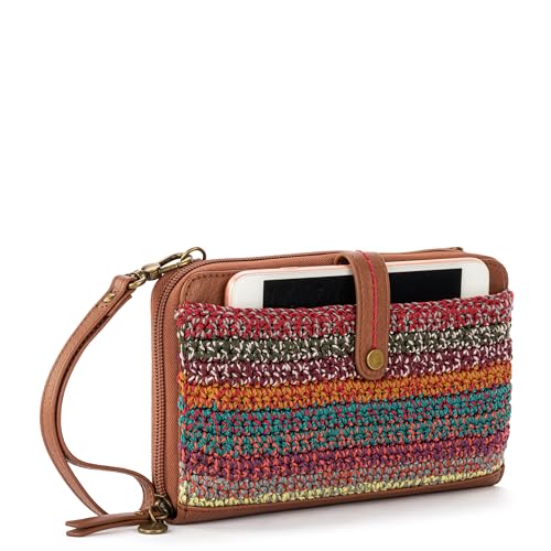 The Sak Iris Hand-Crochet, Recycled Polypropylene Yarn Smartphone Crossbody, Sunset Stripe2