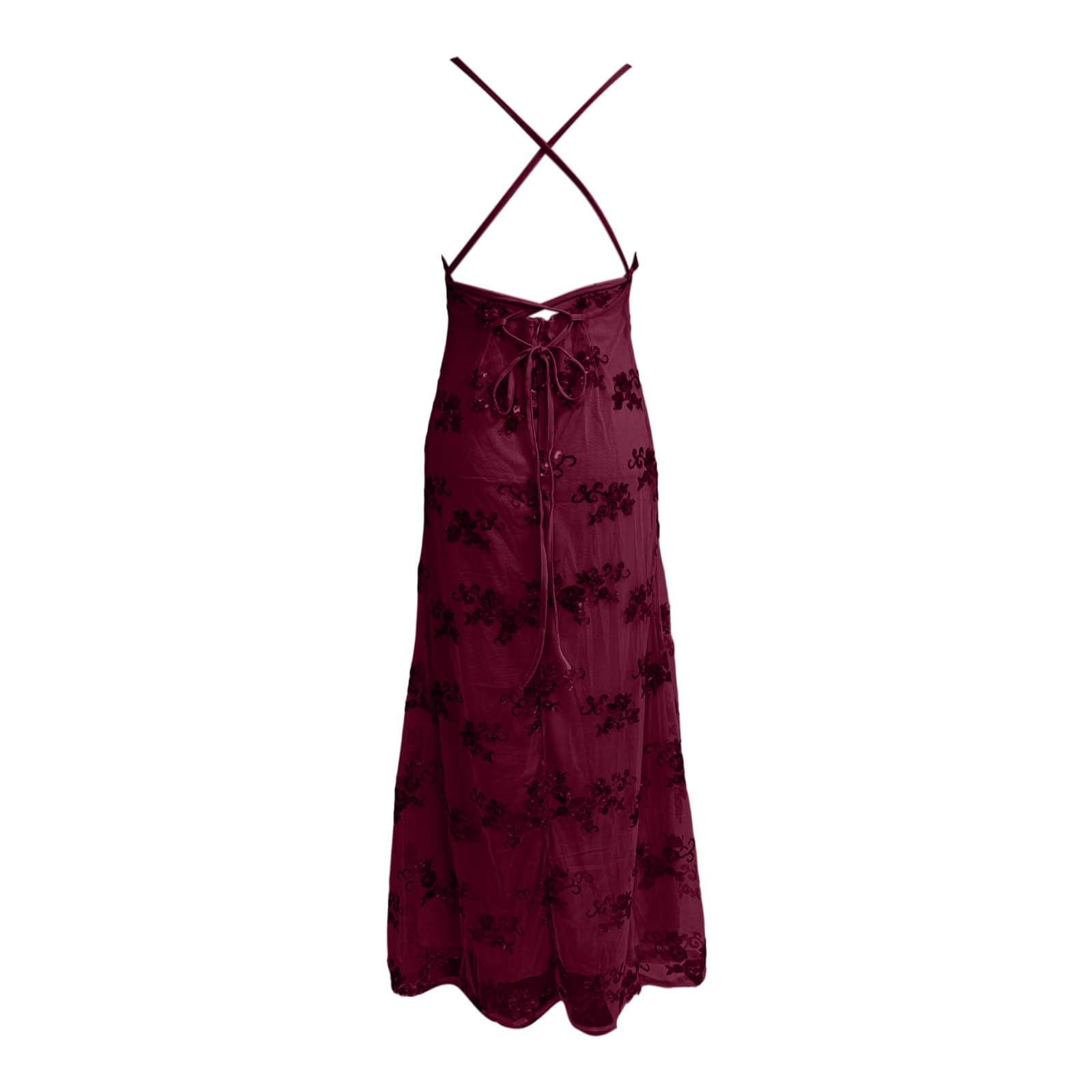 Robe Dos Nu Femme Boheme Robe Longue sans Manches Chic Et Elegant Imprimé Sexy Col V De Soiree Dress Léger Décontracté Grande Taille Plage Ete Dresses pour Cocktail Base