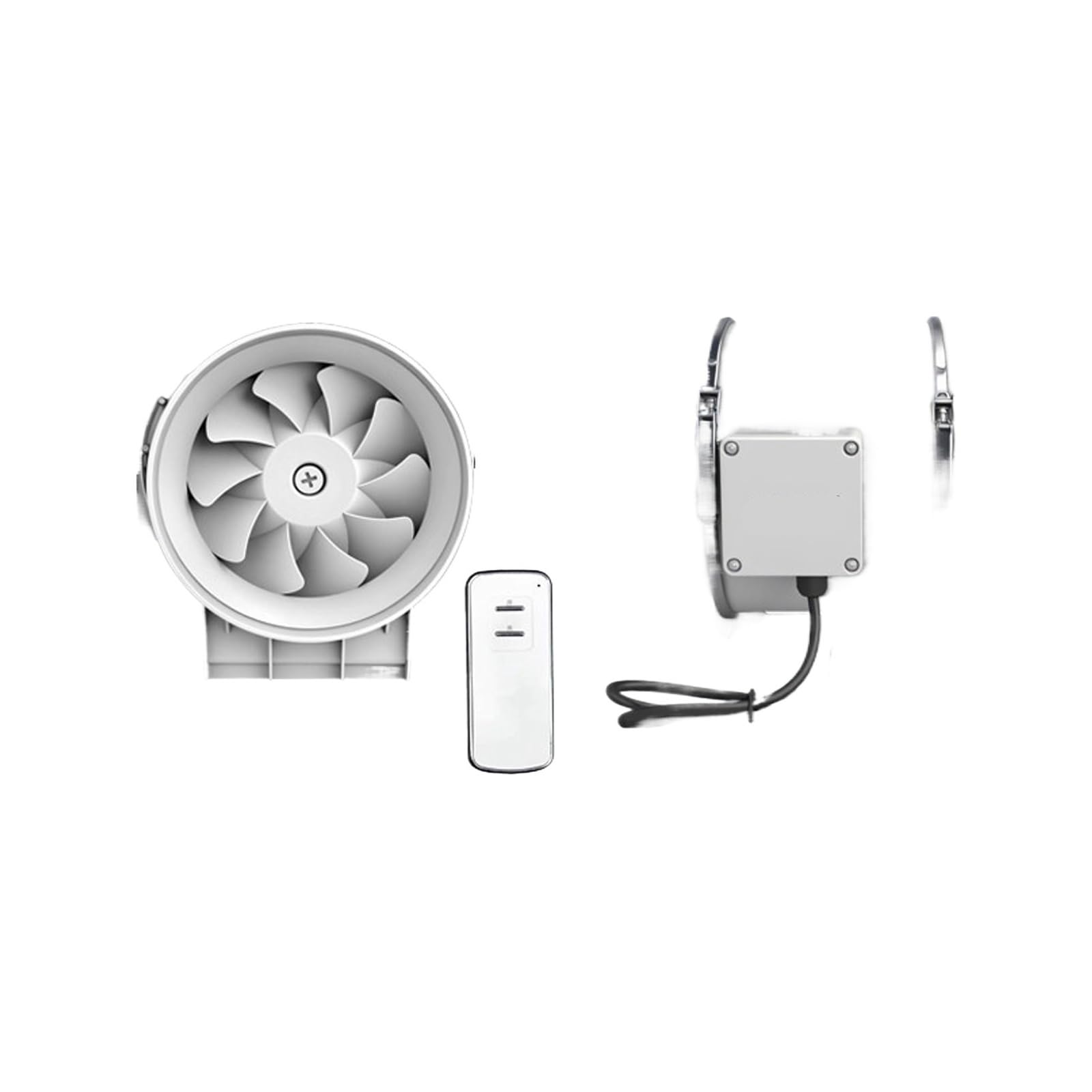 Extractor de conductos silencioso de 110V y 8" con mando a distancia para aire limpio