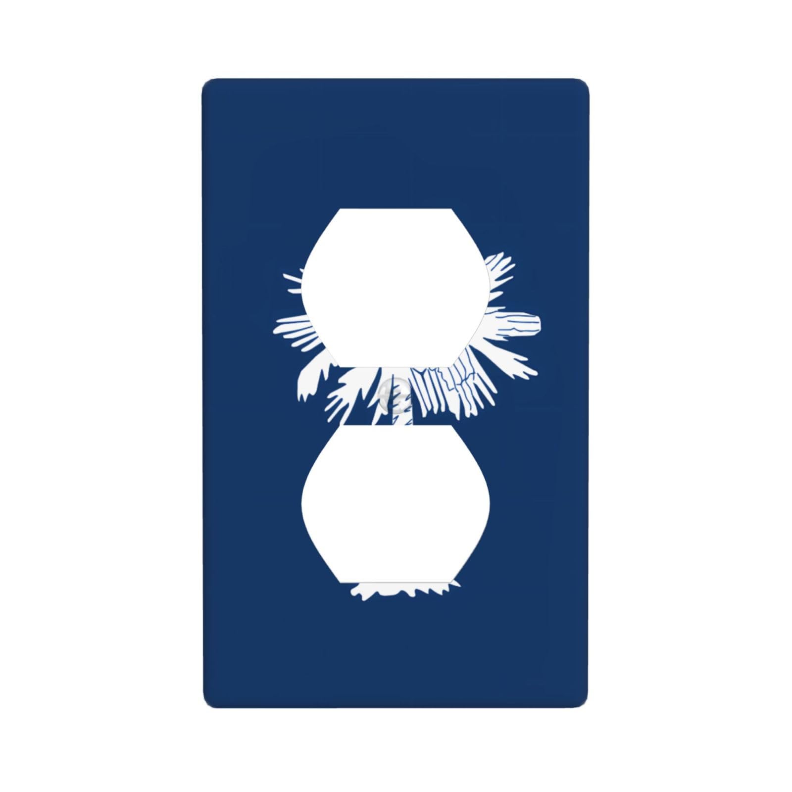 Cntdbu White South Carolina Flag Unbreakable Polycarbonate Switch Plate-1 Gang Screwless Wall Plate For Home Office
