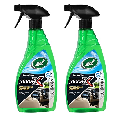 Turtle Wax Power Out Odor X - Car Interior Odor Eliminator, Removes Smoke & Pet Odor - Safe On All Fabrics, Kinetic New Car Scent (2 Pack)