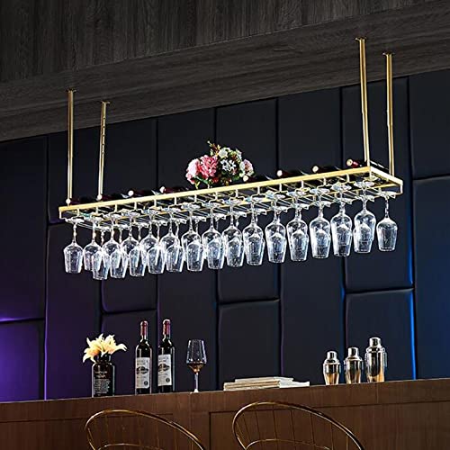 Casier à vin de plafond doré hauteur réglable pour bar
