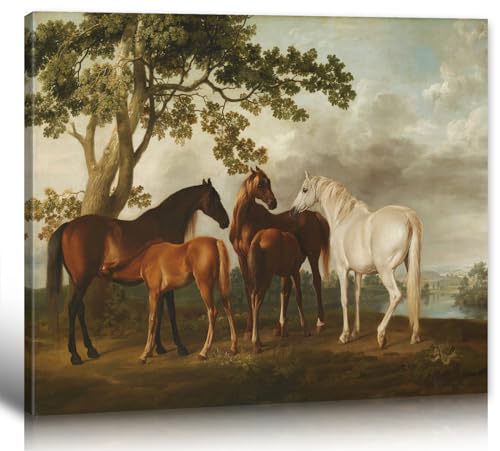 Gerahmte Pferdebilder, Wanddekoration, Vintage-Ölgemälde auf Leinwand, Kunstdrucke – Stuten und Fohlen in einer Flusslandschaft – Retro-Landschaft, Wildtiere, Pferde, Bilder für Büro, Wohnzimmer, Gerahmte Pferdebilder, Wanddekoration, Vintage-Ölgemälde auf Leinwand, Kunstdrucke – Stuten und Fohlen in einer Flusslandschaft – Retro-Landschaft, Wildtiere, Pferde, Bilder für Büro, Wohnzimmer,