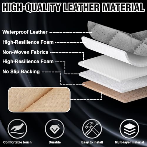 Image of RAV4 Seat Covers Custom Fit for Toyota RAV4 2000-2026, Waterproof Nappa Leather Car Seat Cover, Comfortable and Anti-Slip Front Seat Covers(2 Seats /Black Gray)