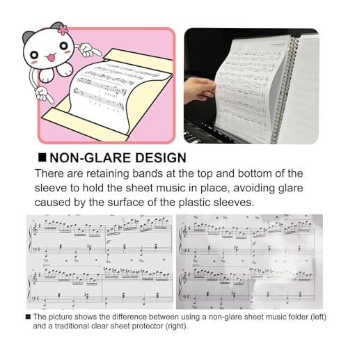 Classeur de musique noir à 30 trous format lettre avec surface antireflet - 5