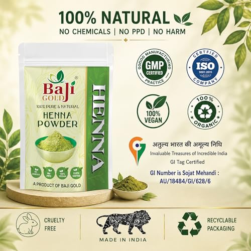 Image of Natural Henna Powder for Hair Colour 200gm