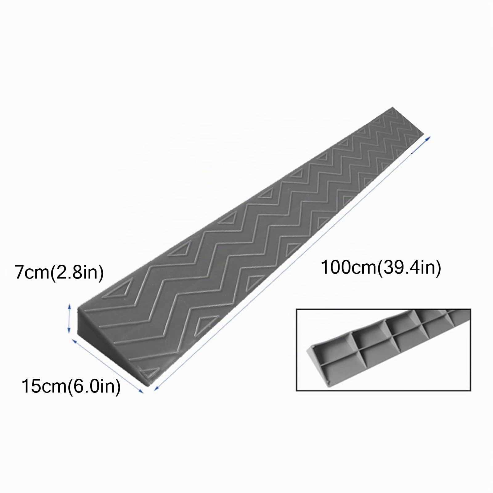 Rampas de Umbral, Rampa para Silla de Ruedas Antideslizante, para Puertas, Escaleras, Escalones, Aceras y Scooters de Movilidad, Gris, Longitud: 100 cm (Color : Gray, Size : 7cm)
