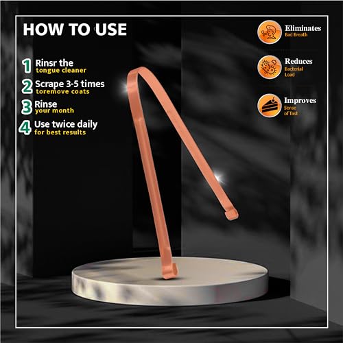 Image of copper Tongue Cleaners flat design |Fresh Breath, Improved Taste Sense for adult pack of 3