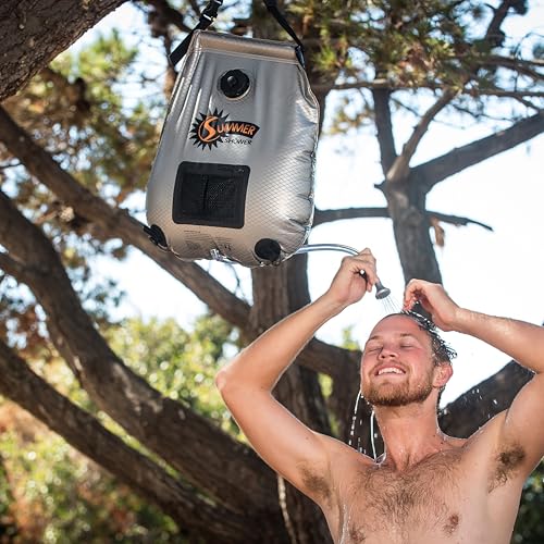 Image of Advanced Elements - Summer Shower /Solar Shower - Different Capacity - Shower Head - Reflective Mirror - Fill Valve - Black or Silver
