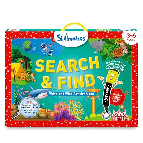 Skillmatics Search and Find Educational Activity - Reusable Preschool Learning Games, Perfect for Toddlers & Kids Who Love Toys, Arts & Crafts, Builds Vocabulary, Gifts for Ages 3, 4, 5, 6