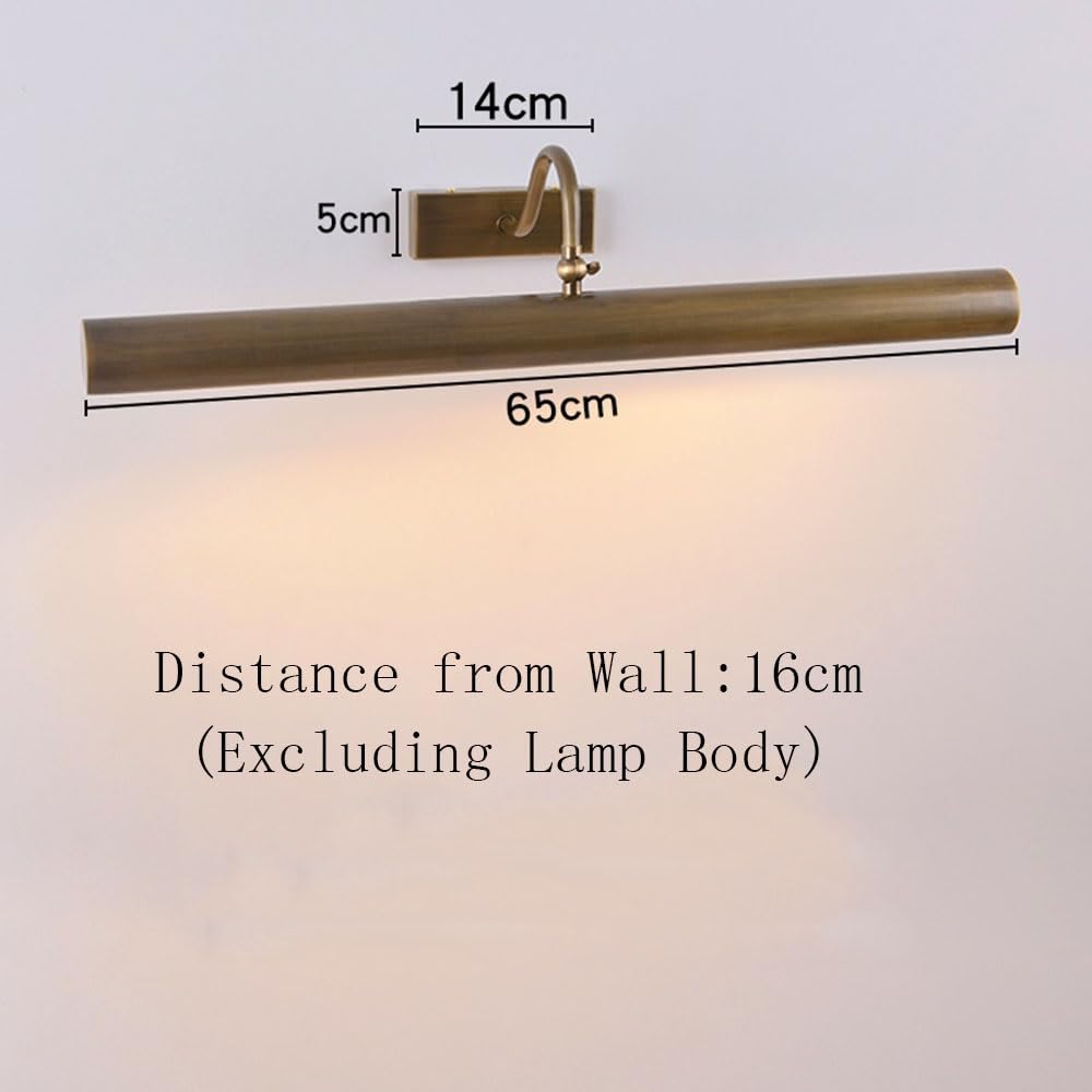 Kinkiet Retro minimalistyczna mosiężna lampa ścienna do salonu, dekoracyjne malowanie, antyczna toaletowa z brązu Lampa ścienna do łazienki
