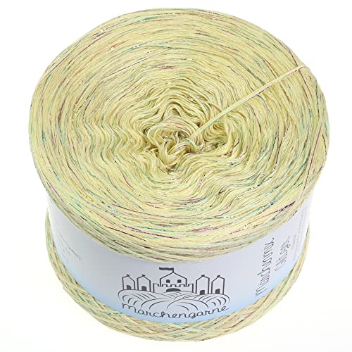 Märchengarne Vanille Multicolour Glitzer Bobbel 4Fach 300g – Bild 2
