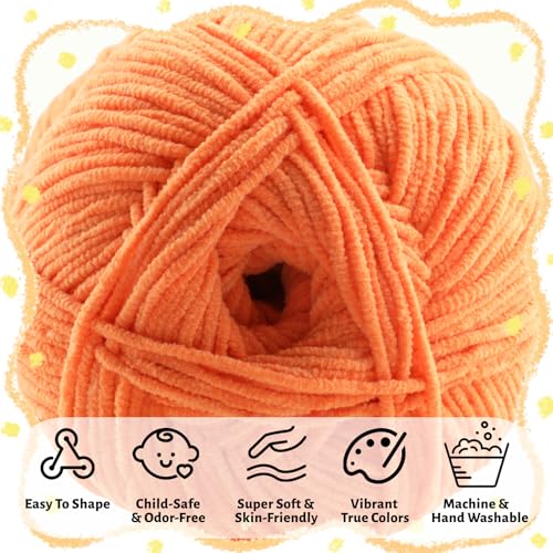Image of 6 Pack Chenille Yarn for Crocheting - 948yds Soft Fluffy Yarn for Crochet Amigurumi Baby Blankets - Fingering Weight Yarns 50g /1.76oz Each (6, Black)