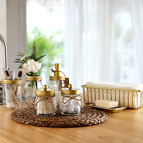 image for SheeChung 6Pcs Mason Jars Bathroom Accessories Set Complete - Toothbru