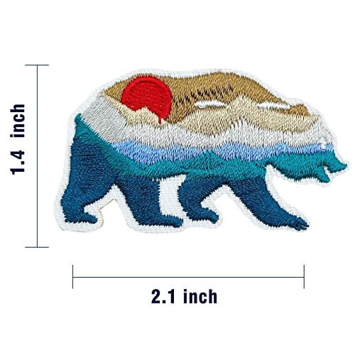 Obokata Iron On Polar Bear Patches, Sun And Moutain Embroidered Patch, Nature View Badge Sew On Emblem Diy Accessories For Vest Jackets, Clothes, Hats, Backbags, Pants, Clothing & Jeans. #TOP6