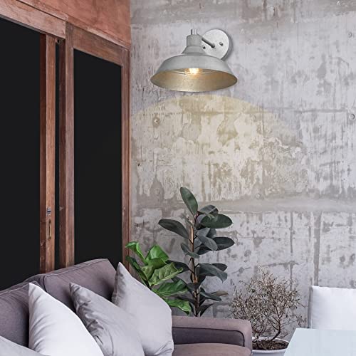 Globe Electric 44840 Sutton Outdoor/Indoor Wall Sconce, Galvanized Metal, Textured Socket Detail #TOP1