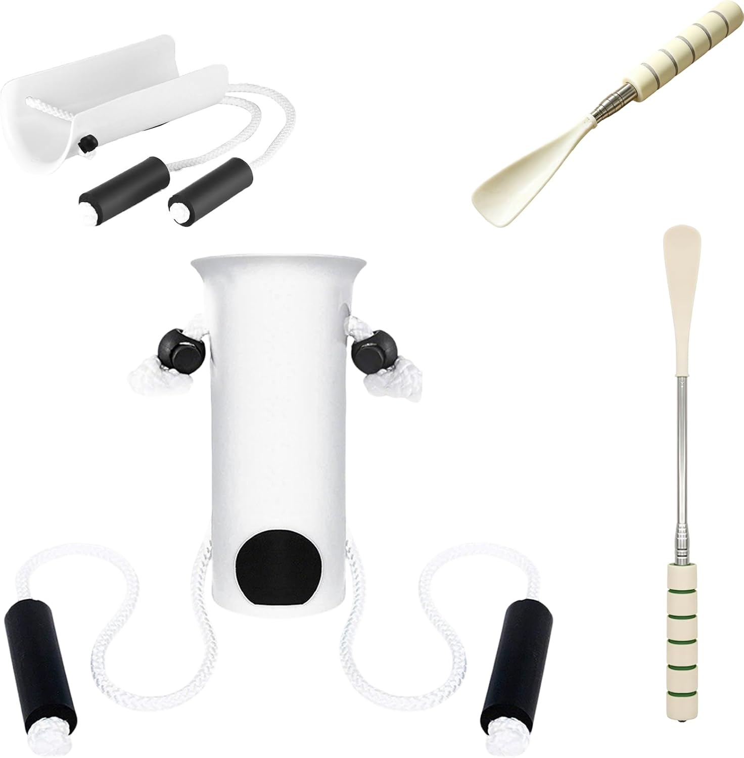 Sock Aid Kit, Sock Aids for Putting on Socks, Easy to Put on or Take Off Socks, with Retractable Shoehorn, for People with Limited Mobility or who are Unable to Bend Over