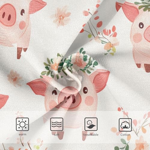 Wusikd Cute Pigs Wreaths Girls' Underwear Cotton Girls Briefs Soft Toddler Underwear 2T3