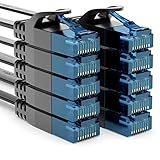 conectar cable red rj45 Cable de red plano deleyCON CAT 6 set // Cable de red Gigabit LAN DSL // 2 conectores de red // Normalizados RJ45 con conductor interior de cobre de calidad