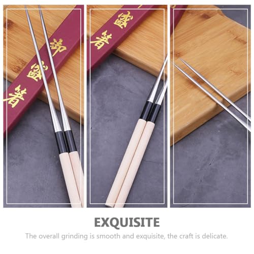 Palillos estilo japonés RUNROTOO de acero inoxidable reutilizables premium 4