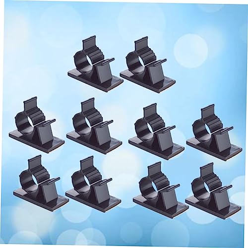 Lurrose 30 piezas clips ajustables para manejo de cables con adhesivo para escritorio, abrazadera para cables, soporte para cordones para espacio de trabajo miniatura 3