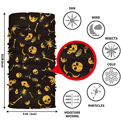 Color Cosplayer 2 Pieces Skull Neck Gaiters Half Face Mask For Women Men Rave Motorcycle Skeleton Bandana Cosplay Festival Wind Dust Sun Sports thumb #1