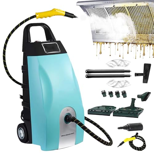 SOTIKARERY Limpiador a Vapor portátil,3000 W,Tanque de Agua de 3,5L,presión Vapor 5 Bar,Vapor húmedo y seco Ajustable,para el hogar, el Coche, la Cocina y el Aire Acondicionado Blue