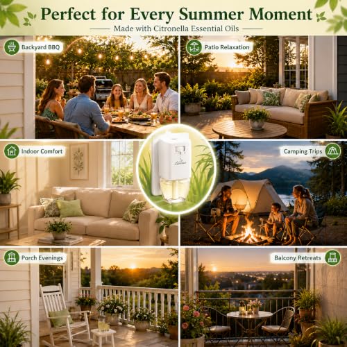 Image of Citronella Plug in Refills, 12 Pack Citronella Scented Oil, Summmer Scents